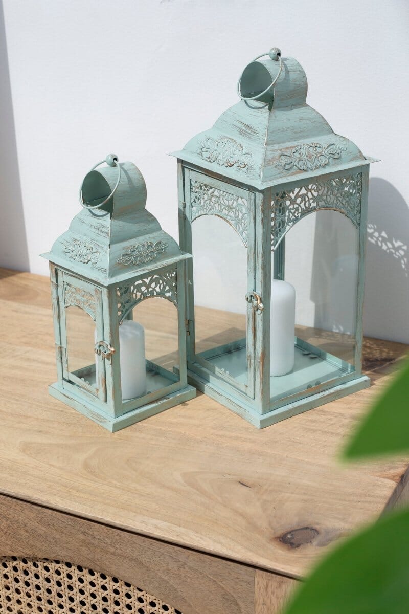 Light Green Ornate Lanters Homekode 