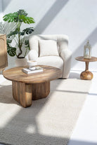 Haldor Wood Round Coffee Table With Cross Legs Coffee Tables ART 