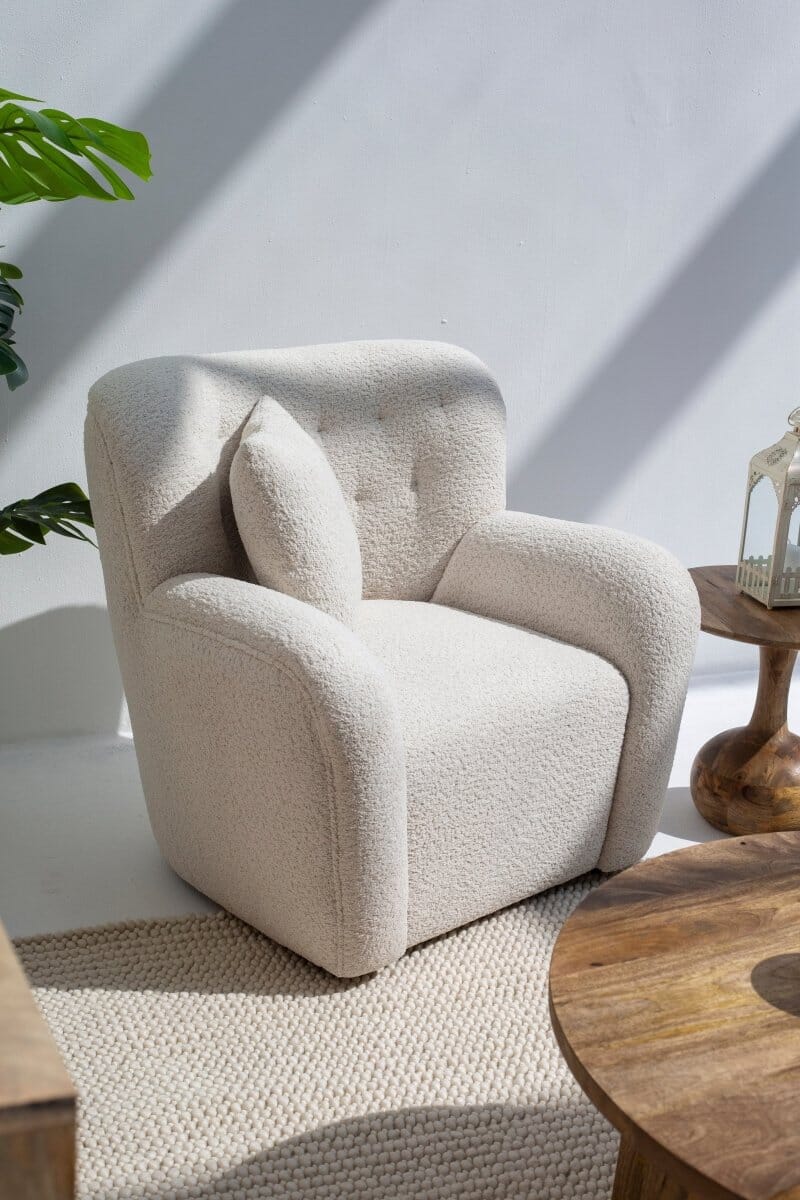 Sicily Boucle Sofa Chair with Arms Homekode 