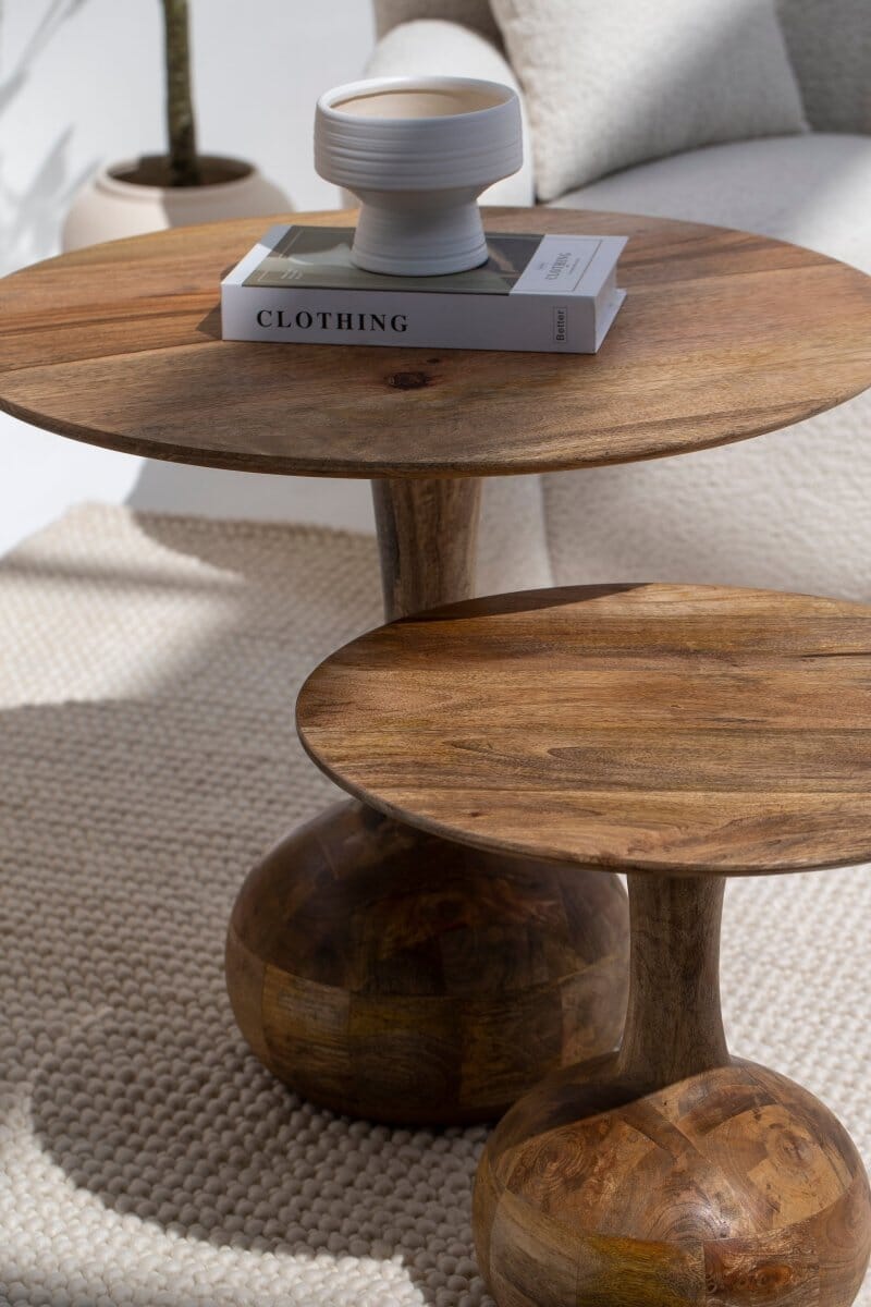 Elio Wooden Nesting Center Round Tables 