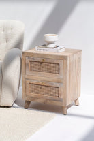 Hana Two Drawer Rattan Side Table ART 