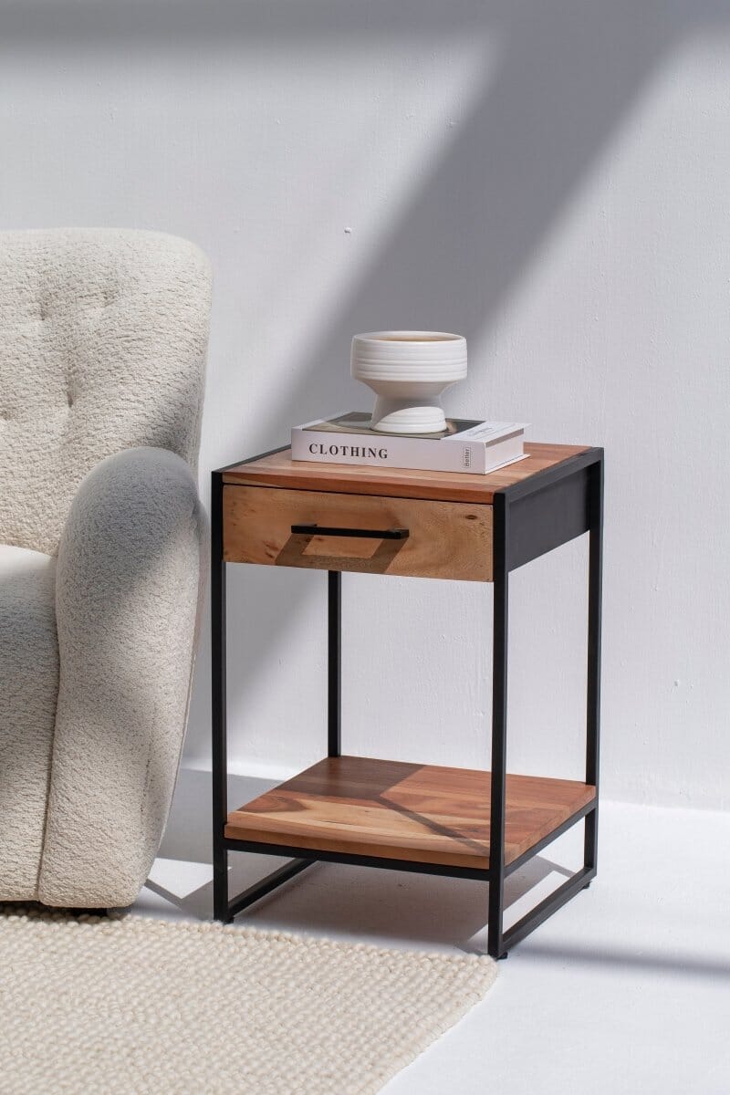 1 Drawer Industrial Side Table
