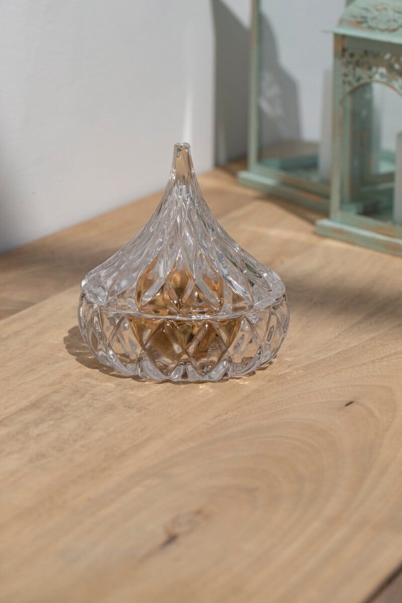 Ornate Glass Jar with Dome Homekode 