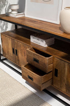 Blaise Industrial Wood Console Table Homekode 