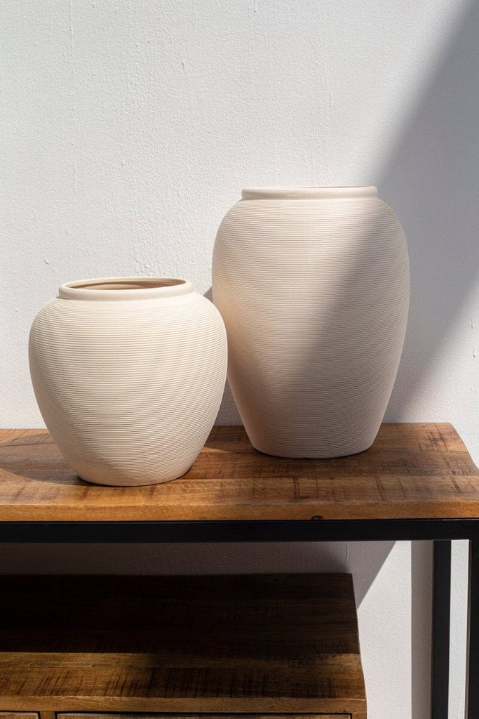Oval Off White Ceramic Vase (3 Sizes) Homekode 