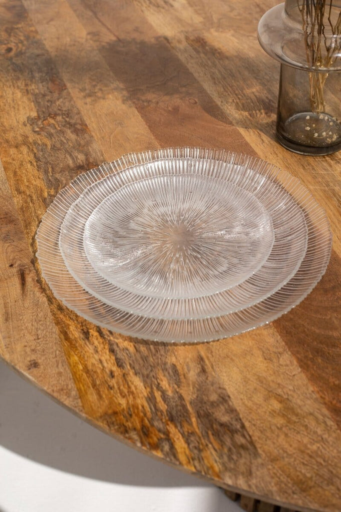 Dinnerware Glass Plate Set of 3 IBE02 