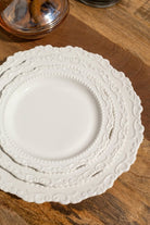 Dinnerware White Ornate Plate Set of 3 Homekode 