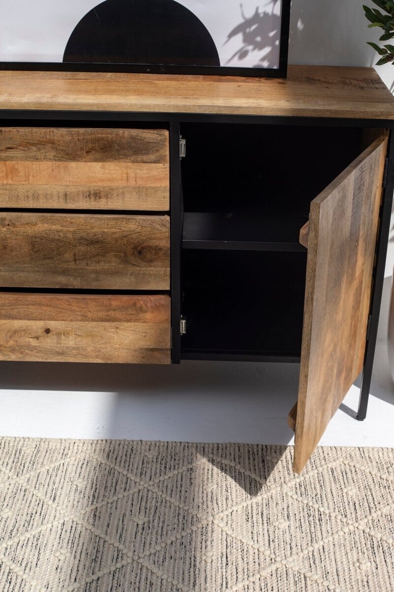 Industrial 3 Drawers & 2 Doors Sideboard 