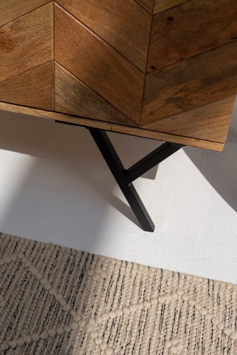 Wooden Sideboard with Stripes 