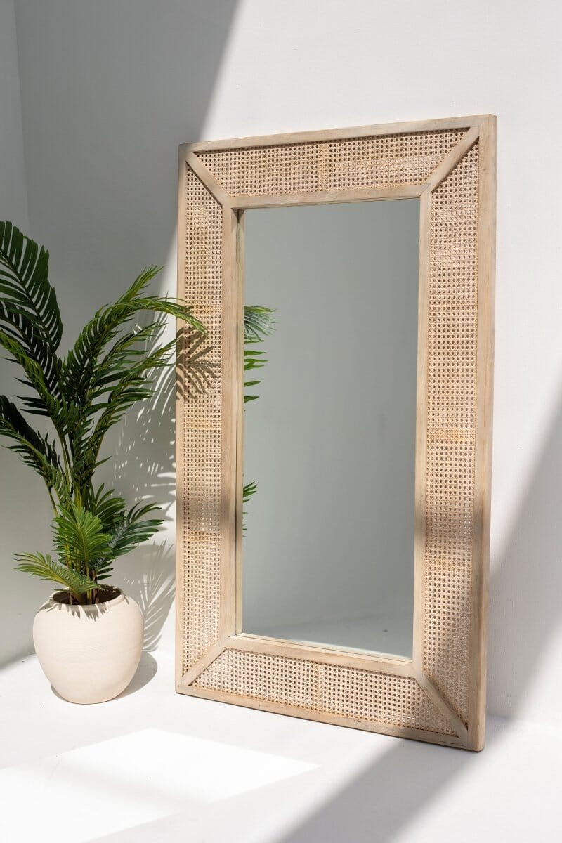 Axel Rattan Hard Wood Fr Mirror Homekode 