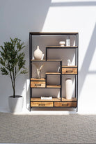 Luigi Industrial Wooden bookcase Homekode 