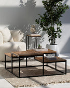 Four Levels Square Wooden Coffee Table 