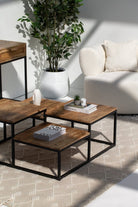 Four Levels Square Wooden Coffee Table 