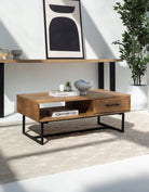 Elona Mango Wood Coffee Table with 1 Drawer & Shelf ART 