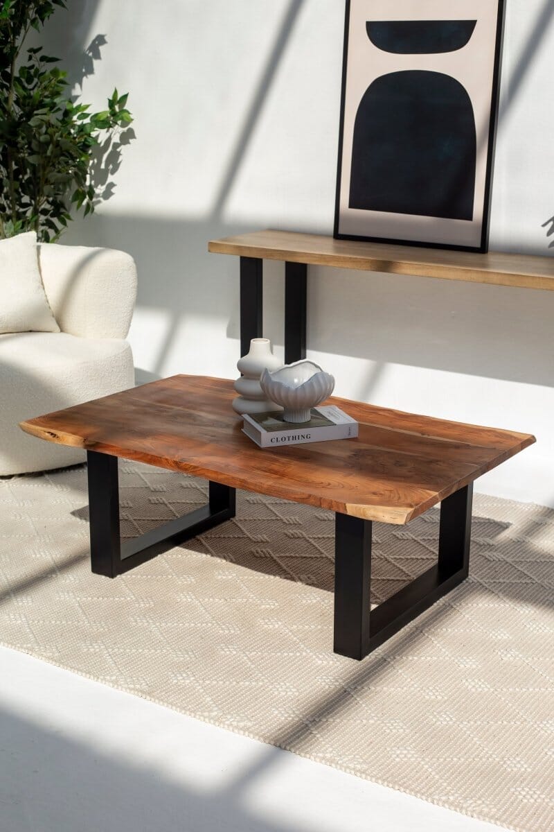 Dark Acacia Wood Coffee Table (3 Sizes)