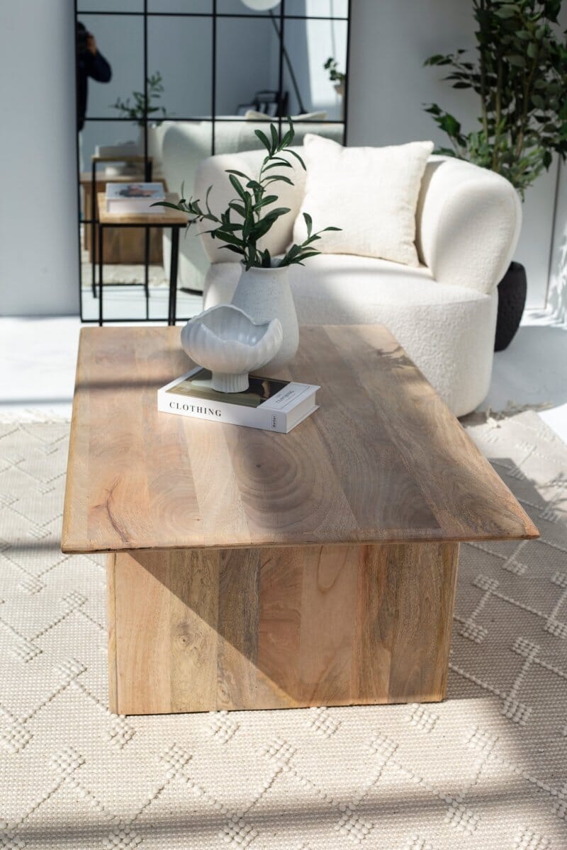 Mango Wood Flat Legs Coffee Table 