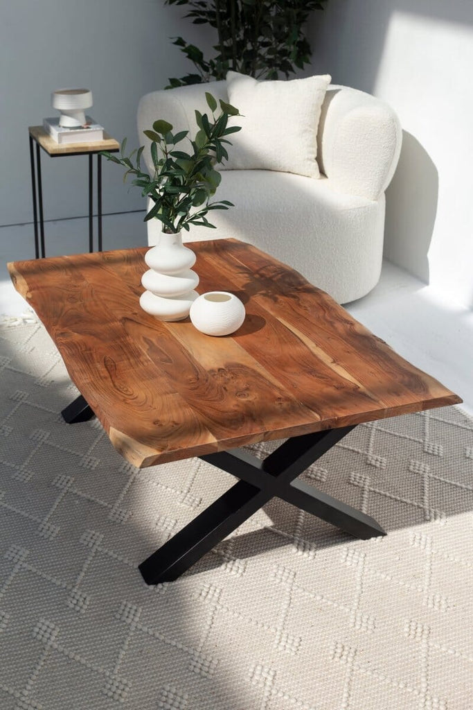 Dark Acacia Wood Coffee Table (3 Sizes) Coffee Tables ART 120x75CM 4CM X