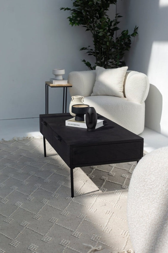 Black 2 Drawer Coffee Table & TV Unit ART 