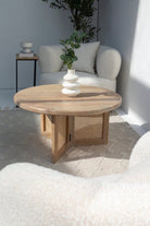 Dublin Rattan Legs Wooden Round Coffee Table Dining Tables 