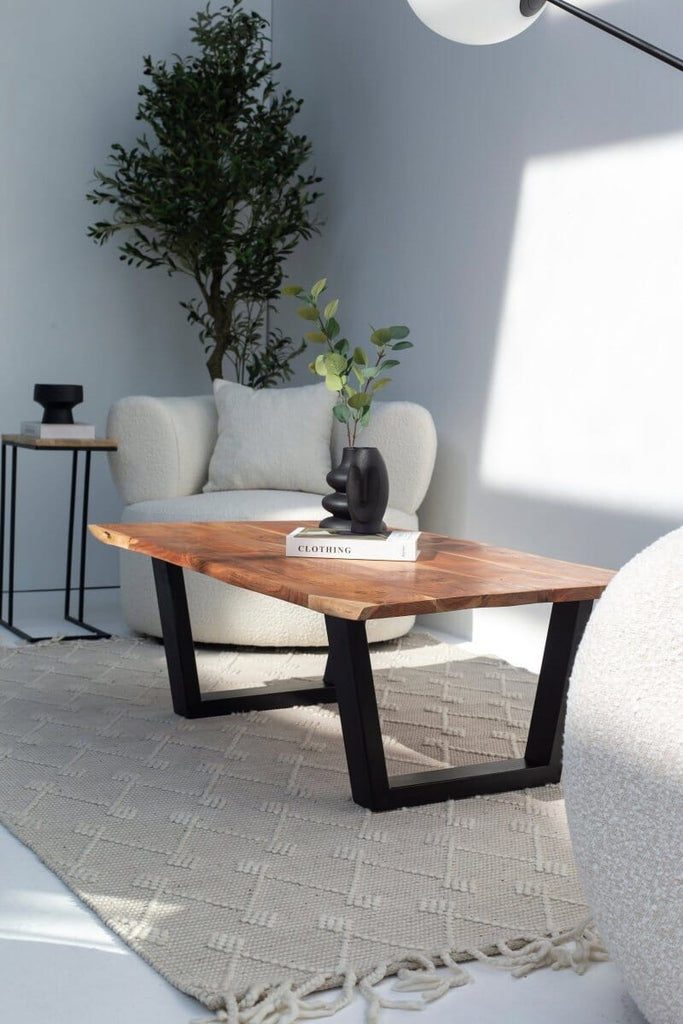 Dark Acacia Wood Coffee Table (3 Sizes) Coffee Tables ART 120x75CM 4CM V