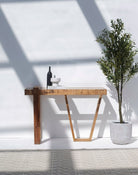 Finn Wooden Console Table with Glass Top TWOA 