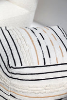 Monochrome Striped Acrowool Pouf (40x40x40 CM)