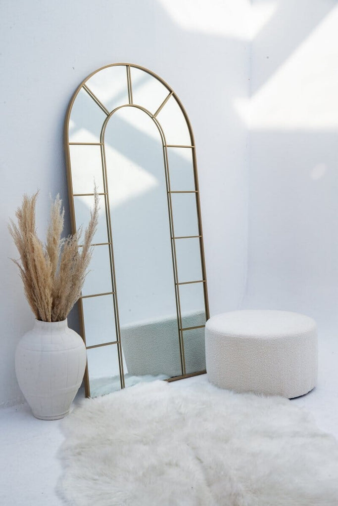 Window Arch Gold Mirror (3 sizes available) Mirrors Homekode 180x90 CM 