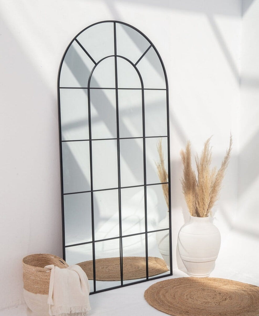 black arch window mirror