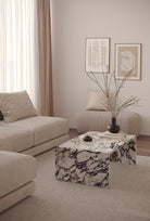 Geneva Viola Calacatta Marble U-Shaped Coffee Table