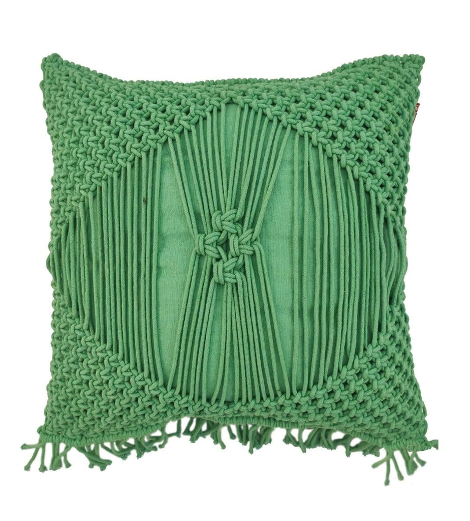 Light Green Cotton Cushion With Filler (45x45 CM)