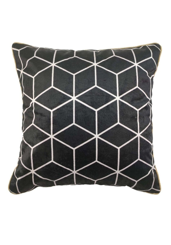 Black & White Polyester Cushion Cover (45x45 CM)
