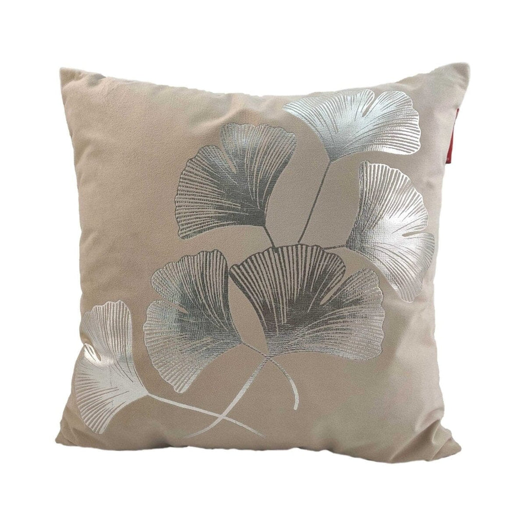 Golden Flowers Polyester Cushion Cover (45x45 CM)