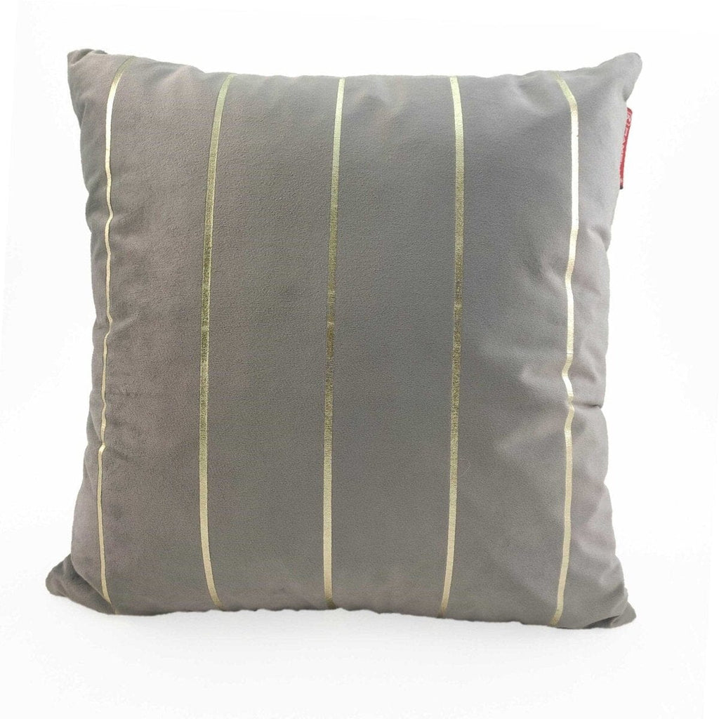 Grey Linear Polyester Cushion Cover (45x45 CM)