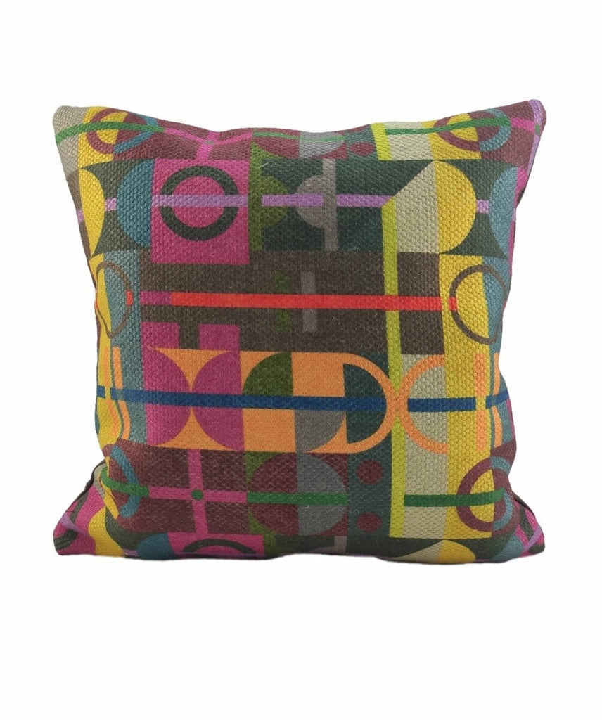 Multi-Colored Geometric Polyester Cushion Cover (45x45 CM)