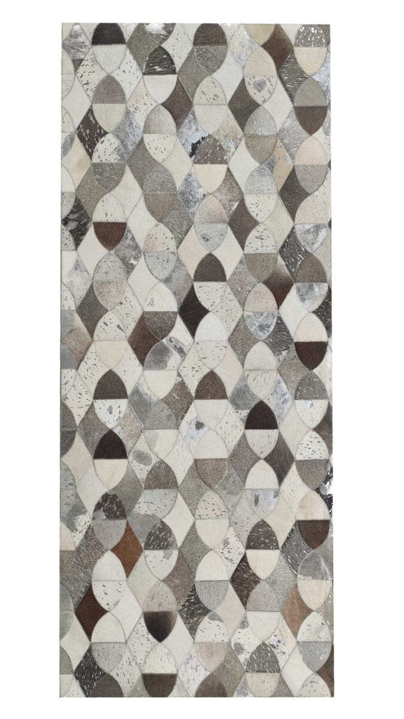 Hallway Grey Multi-Color Leather Rug (2 Sizes Available) Homekode 