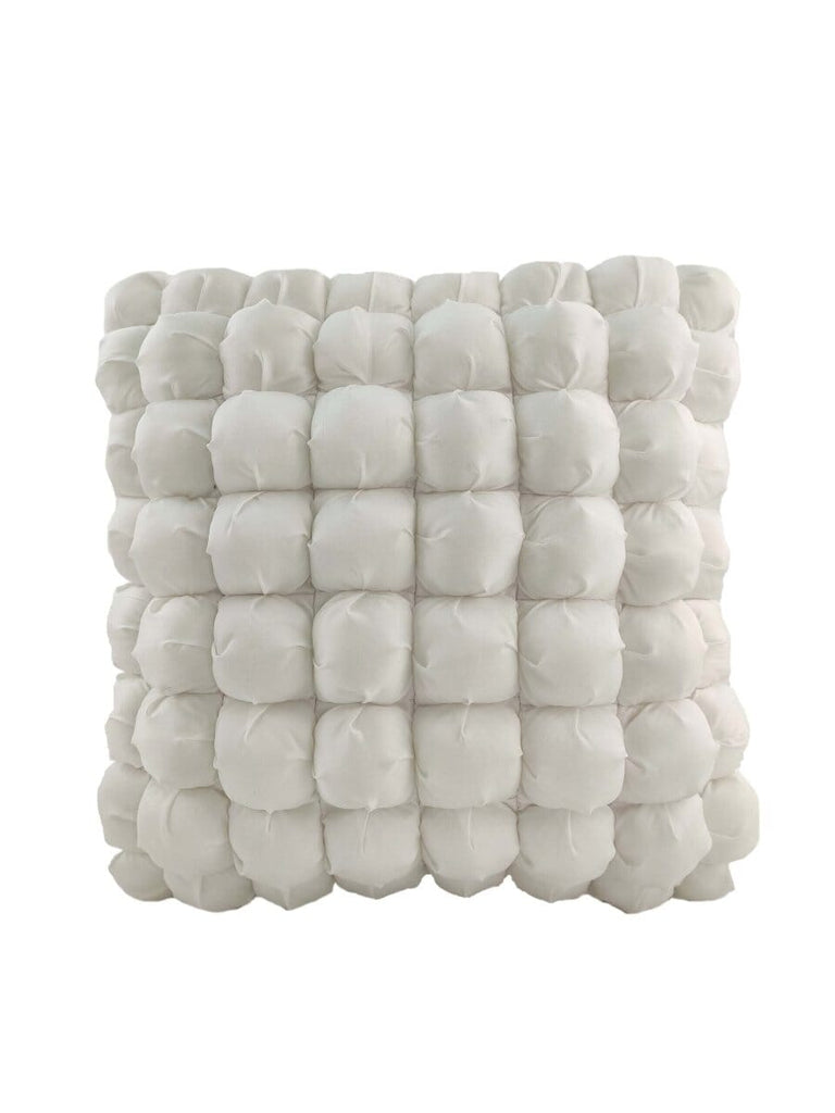 Bubbly White Polyester Cushion Cover (40x40 CM)
