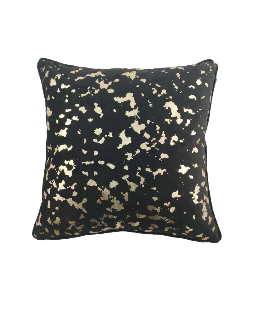 Black & Gold Jaguar Polyester Cushion Cover (45x45 CM)