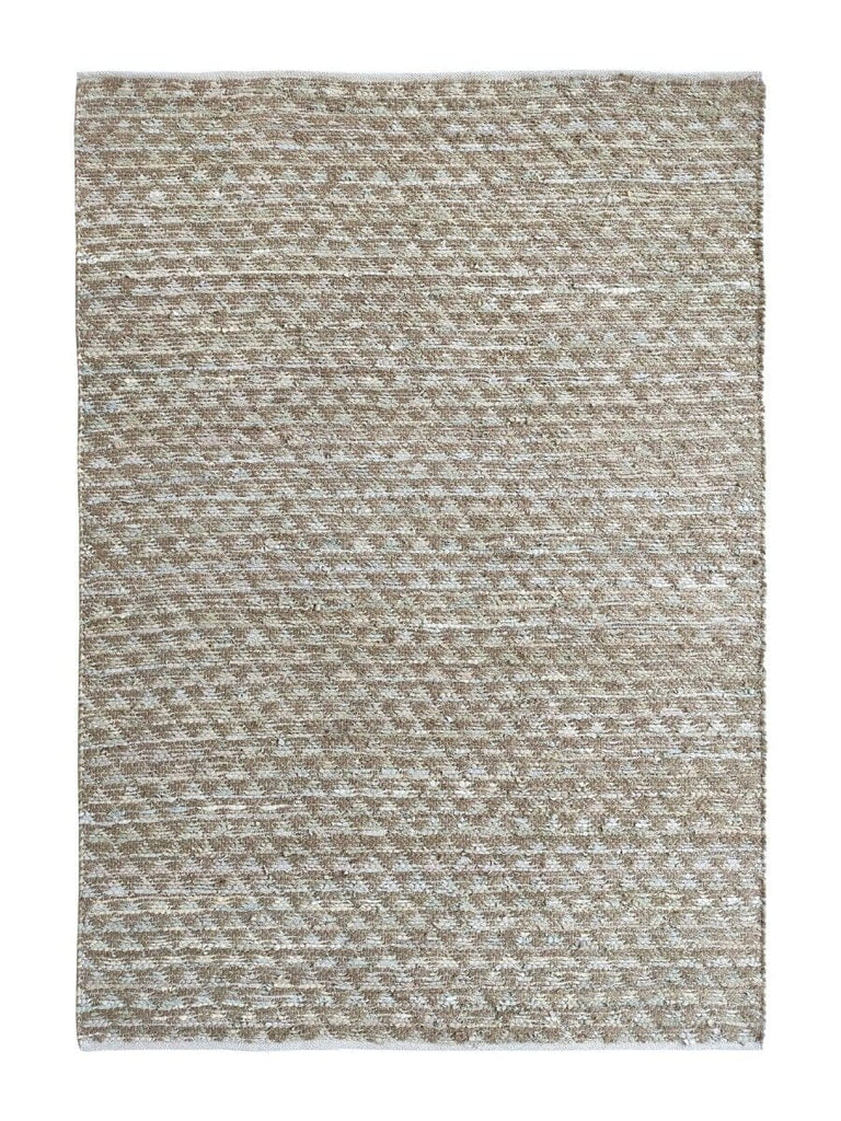Natural Beige Shades Jute & Leather Rug (2 Sizes Available) WOVEN RUG Homekode 170x240 CM 