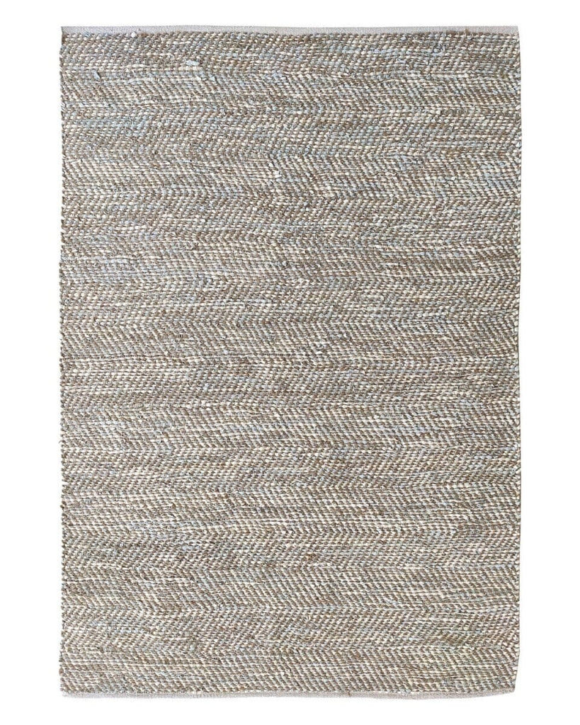 Serene Luxe - Natural and White Leather Woven Rug (2 Sizes)