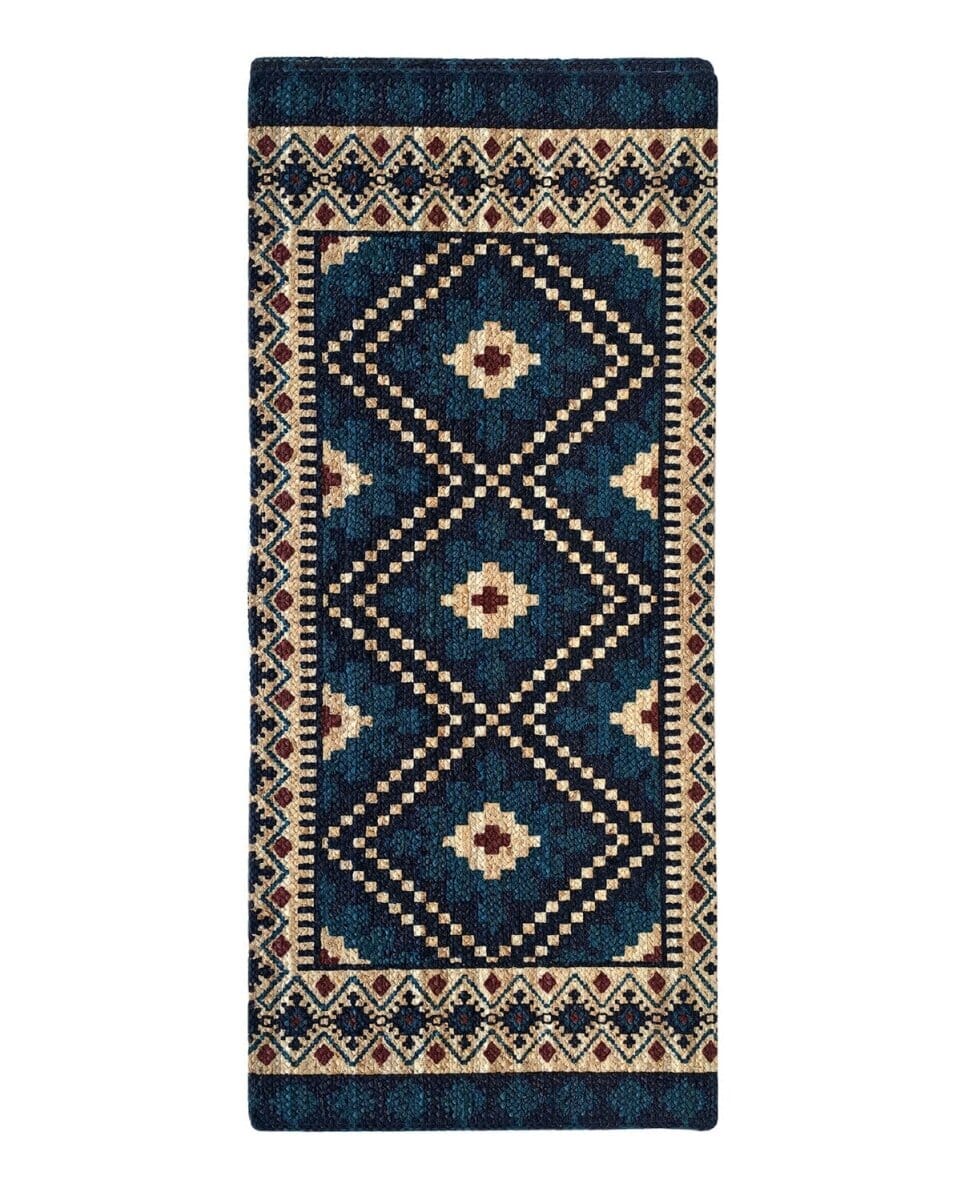 Nautical Braids - Navy and Beige Hallway Rug (200x80 CM)