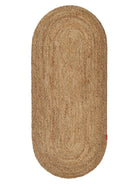 Oval Vista - Natural Jute Hallway Rug (80x200 CM)