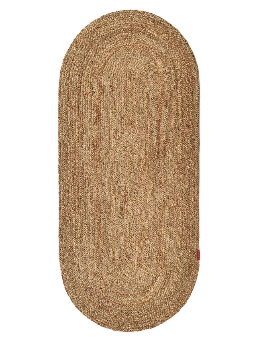 Oval Vista - Natural Jute Hallway Rug (80x200 CM)