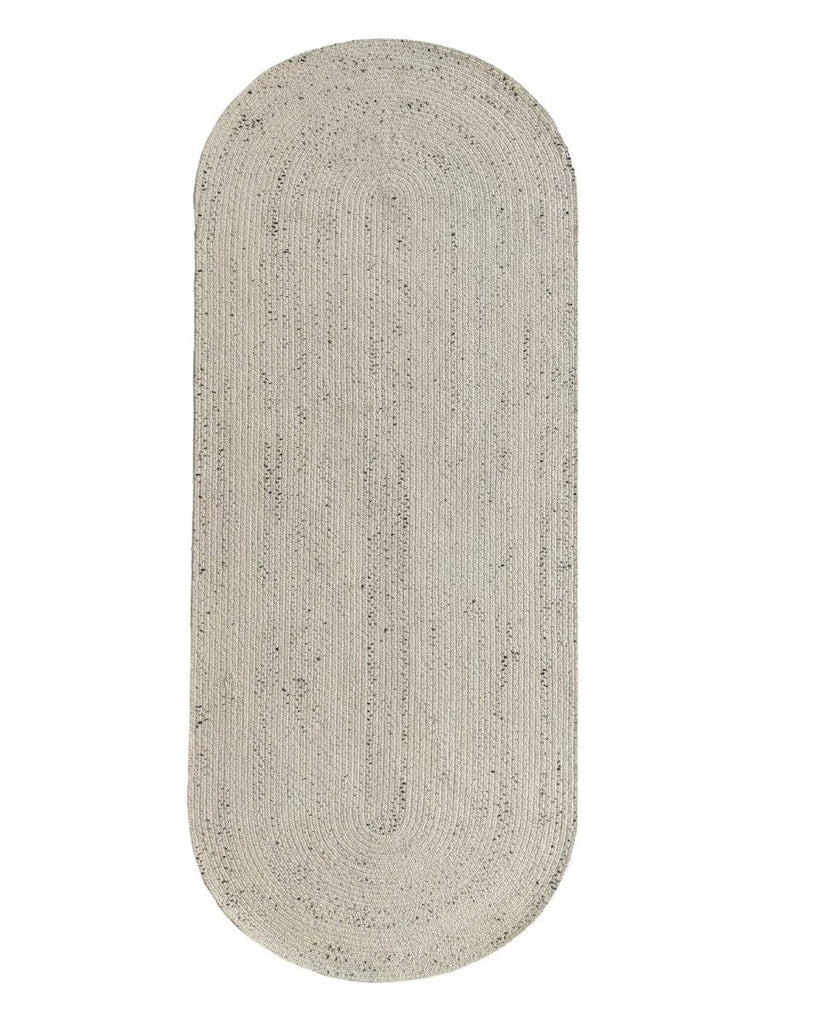 Hallway Oval White & Black Braided Jute Rug (100X300 CM) Braided -- Braided Rug Homekode 