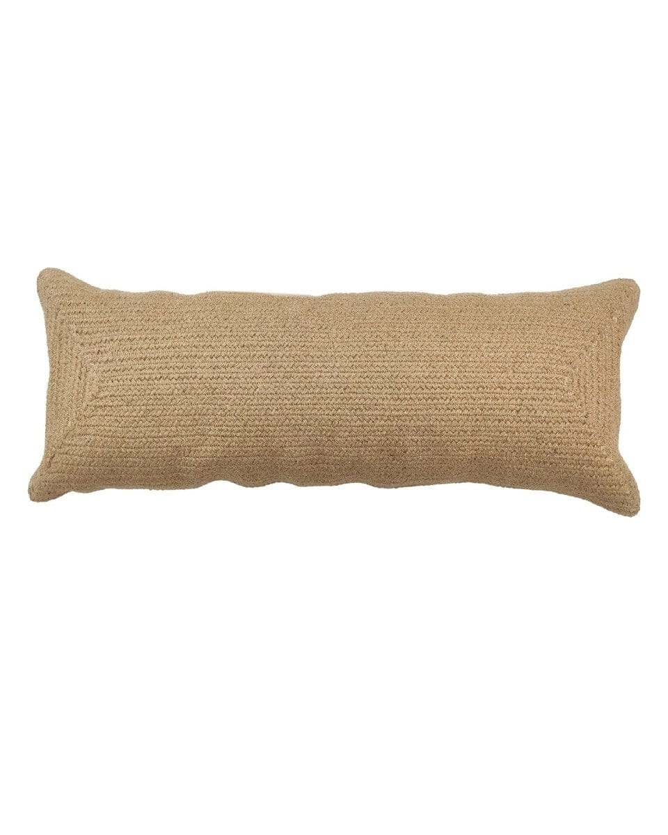 Khaki Jute Sutli Long Cushion With Filler (30x90 CM)