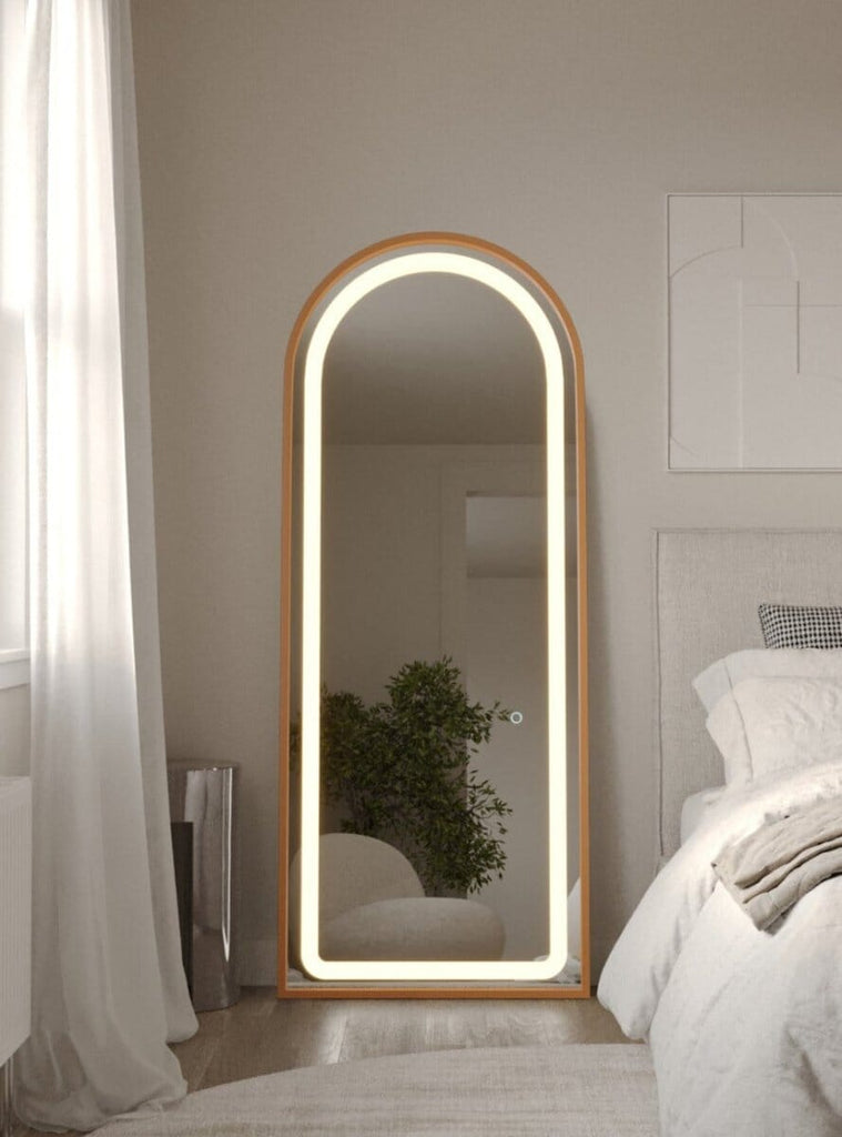 Leah Gold Arch Full Length Mirror with LED Light (4 Sizes) Mirrors Homekode 
