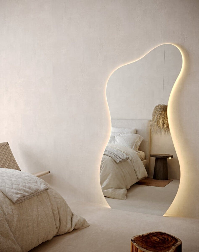 Elle Frameless Irregular Mirror with LED (200x100CM) Mirrors Homekode 