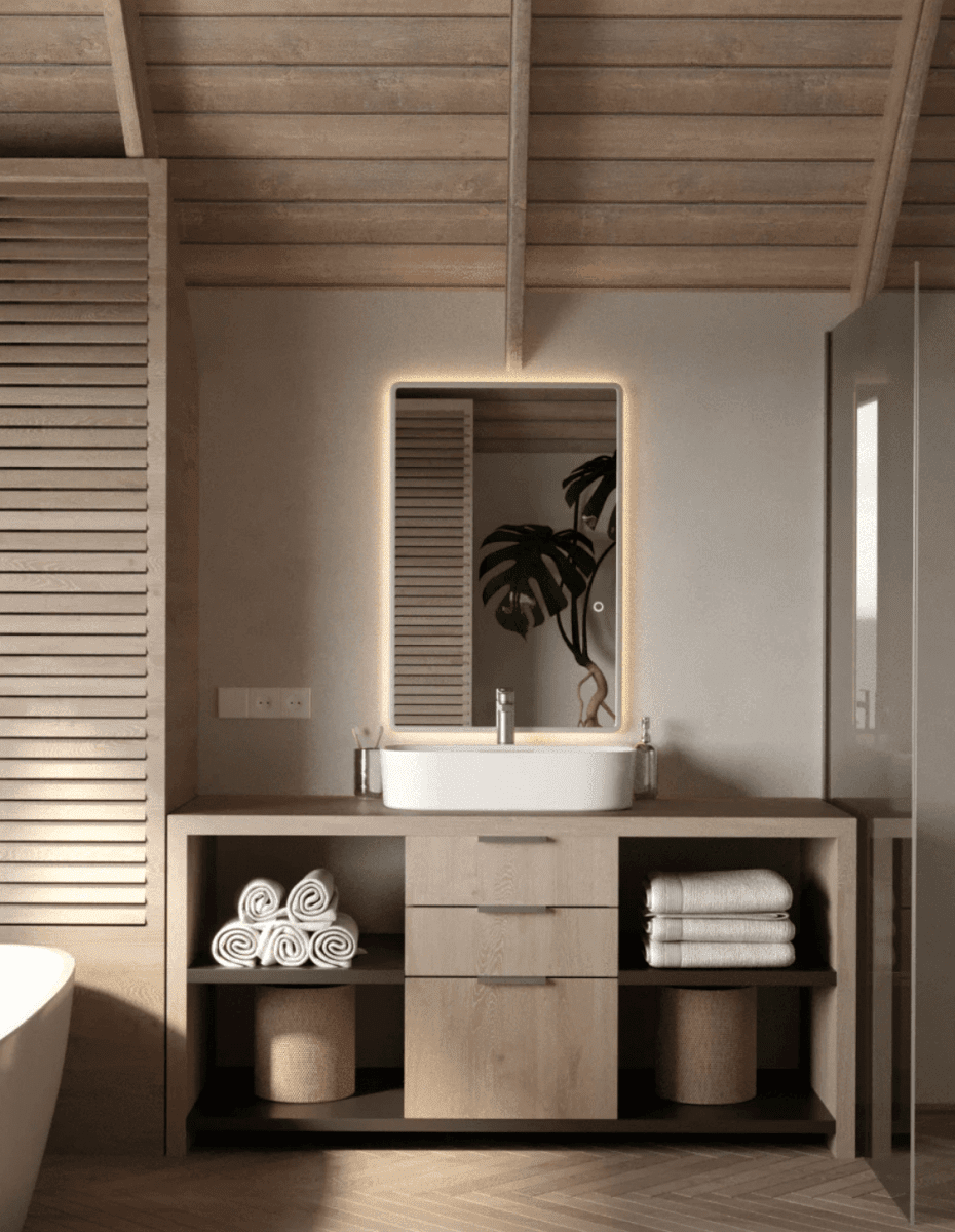 Backlit Silver Wall Mirror with Rounded Corners (3 Sizes) Mirrors Homekode 