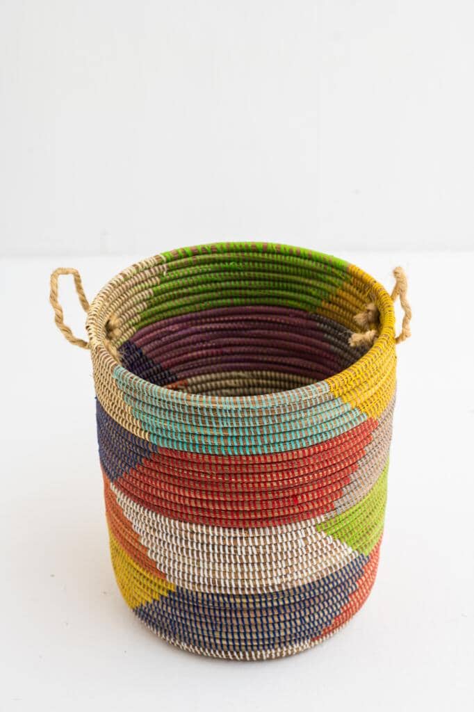Handmade Rainbow Colored Classic Basket (3 Sizes)