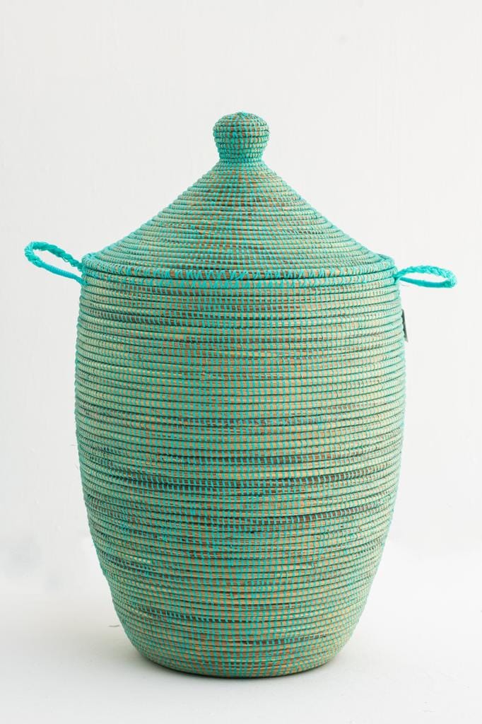 Handmade Turquoise Classic Basket (3 Sizes) BASKET Homekode 