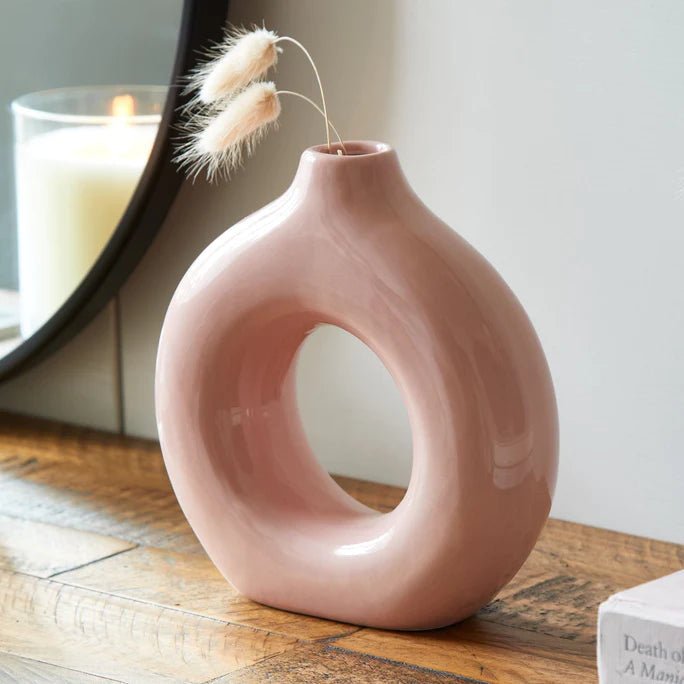 Glazed Pink Donut Vase (2 Sizes)